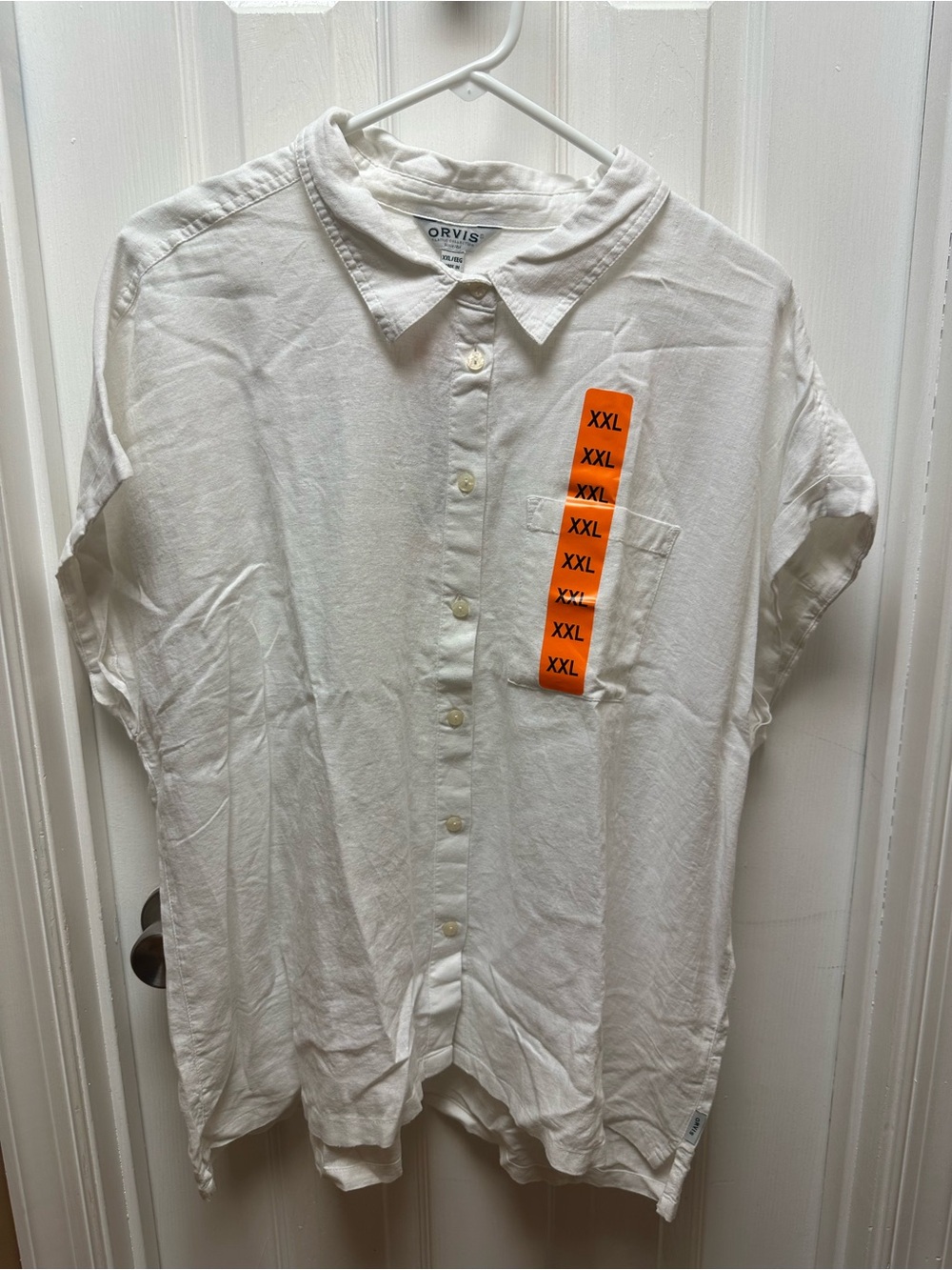 Orvis White Button-Down Short Sleeve Shirt